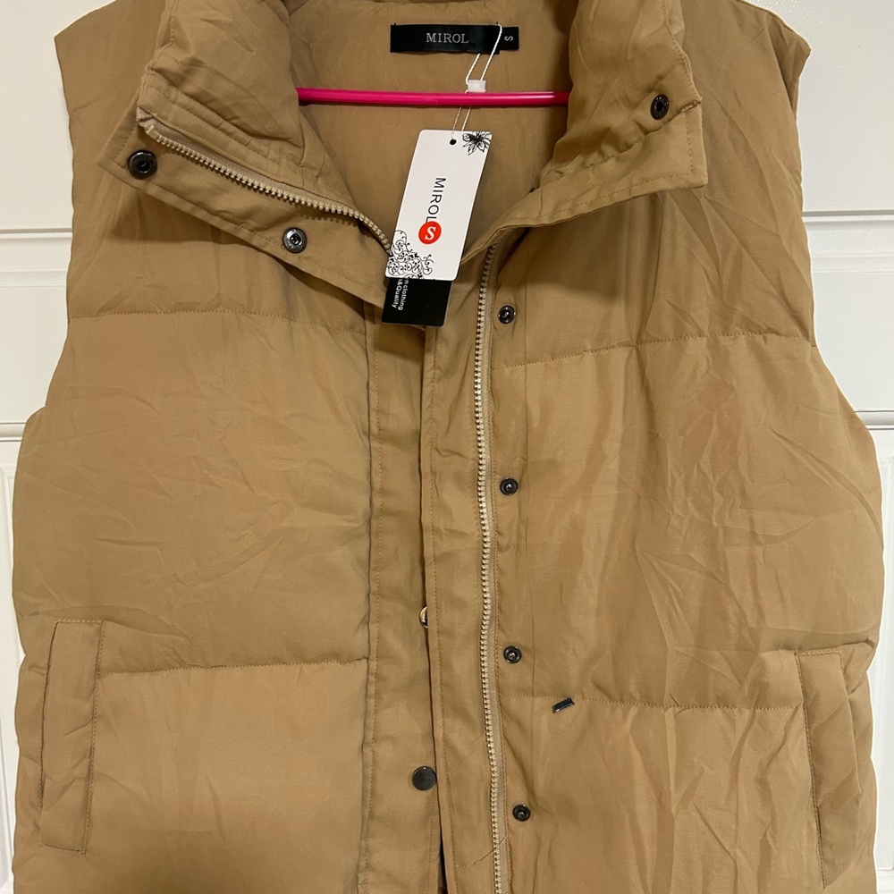 Tan Puffer Vest